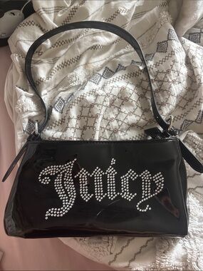 Black Jeweled Logo Shoulder Bag